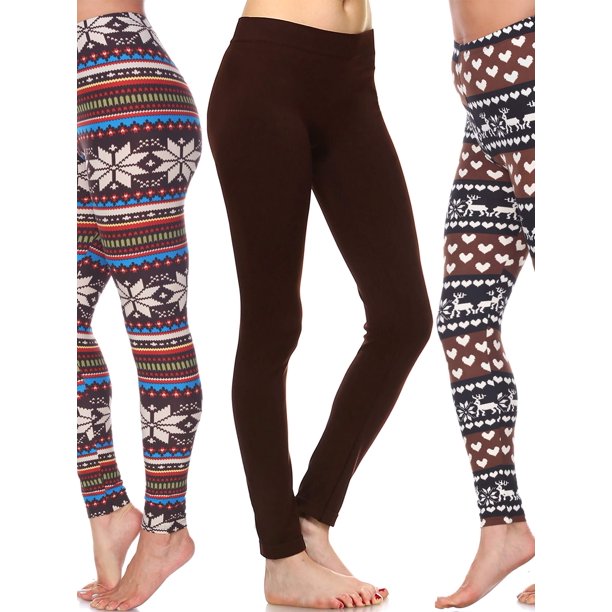 White Mark White Mark Women's Pack of 3 Christmas Leggings Walmart