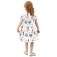 thumbnail image 6 of joogoo Flamingo Palm Leave Girls' Short Sleeve Dress Kids Dresses 5-6T, 6 of 8
