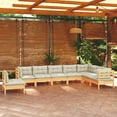thumbnail image 2 of vidaXL Solid Pinewood Patio Lounge Set 8 Piece with Cushions Multi Colors, 2 of 17
