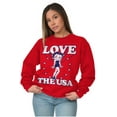 thumbnail image 5 of Betty Boop Cartoon Love The USA Women Crewneck Sweatshirt Brisco Brands M, 5 of 6