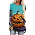 thumbnail image 2 of Karymi Shirts for Women Halloween Full Print Raglan Long Sleeve Tunic Tee, Casual Scoop Neck Loose Pullover Womens Tops, 2 of 5