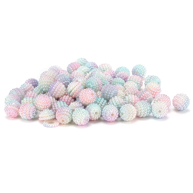 Jewelry Making Accessories,200pcs Pearl Beads Color Plastic Beads Bubble Beads Compact and Lightweight