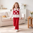 thumbnail image 2 of Enyan Girls Fall Clothes Long Sleeve Flared Sweatsuit Crewneck with Pants Winter 2 Piece Outfit,2-3 Years, 2 of 7