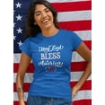 thumbnail image 2 of May God Bless America Shaped T-Shirt Women -Image by Shutterstock, Female Small, 2 of 4