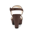 thumbnail image 2 of BLISSFUL STEP Women's Slingback Platform Heels Chunky High Heel Sandals Coffee (Size 6), 2 of 7