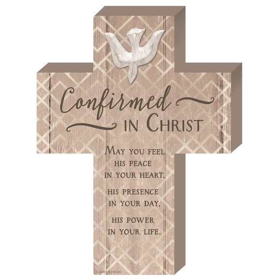 Abbey Gift 8"x6" Confirmation Wood Cross with Easel – Boxed Multi-Color Keepsake Gift