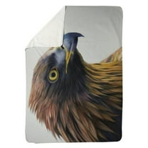 Begin Home Decor 5545-6080-AN463 60 x 80 in. Brown-Headed Eagle-Sherpa Fleece Blanket