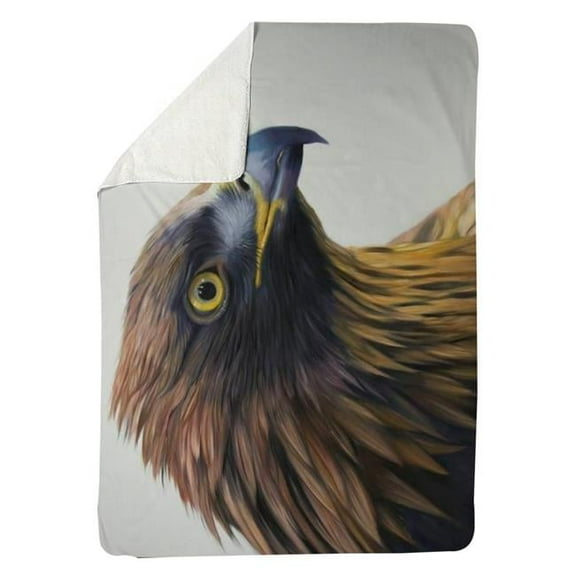 Begin Home Decor 5545-6080-AN463 60 x 80 in. Brown-Headed Eagle-Sherpa Fleece Blanket