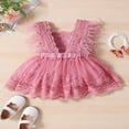 thumbnail image 3 of Robe de Fête pour Fille Bébé Enfant Manches Volantes à Plumes Robe Princesse, 3 of 7