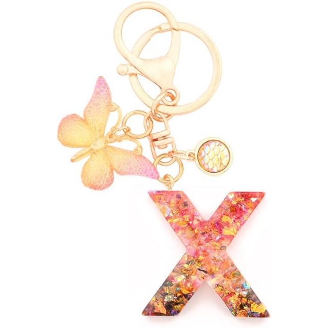 Letter Keychain,26 Letters A-Z Decorative Letter Keychain,Name Keychain for Women Girls Men Teenager Gift