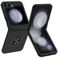 thumbnail image 3 of TJS for Samsung Z Flip6 Phone Case, 360 Rotating Magnetic Ring Stand Grip Hybrid Cover for Samsung Z Flip 6 (Black), 3 of 4