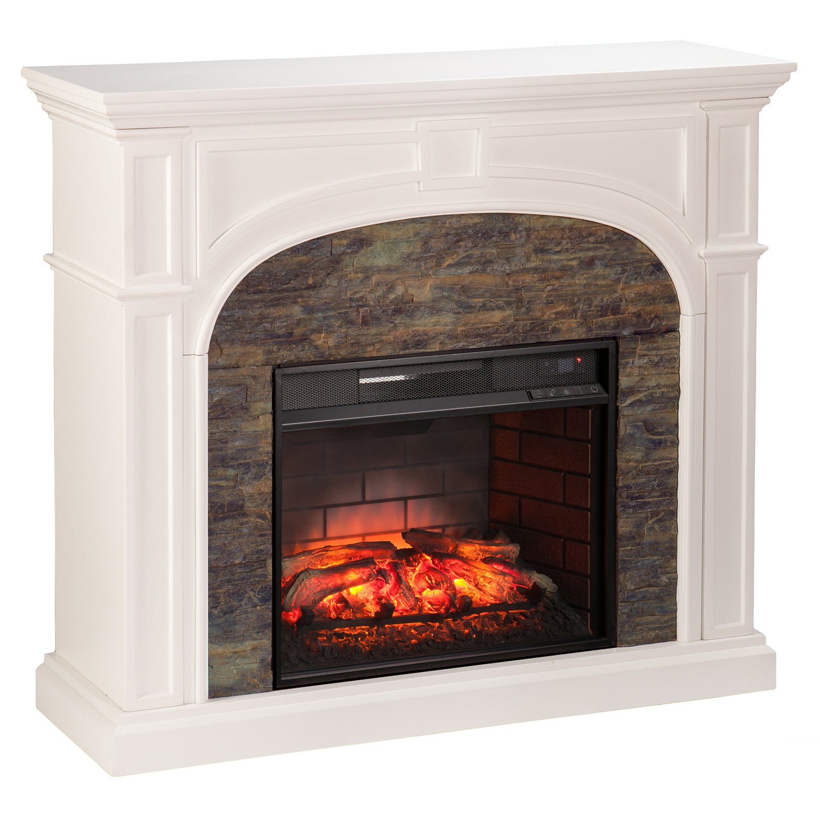 Lambert Electric Fireplace With Faux Stone Ideas Southern Enterprises Tanaya Infrared Electric A Fireplace