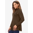 thumbnail image 3 of Jessica London Women's Plus Size Gold Button Mockneck Sweater, 3 of 5