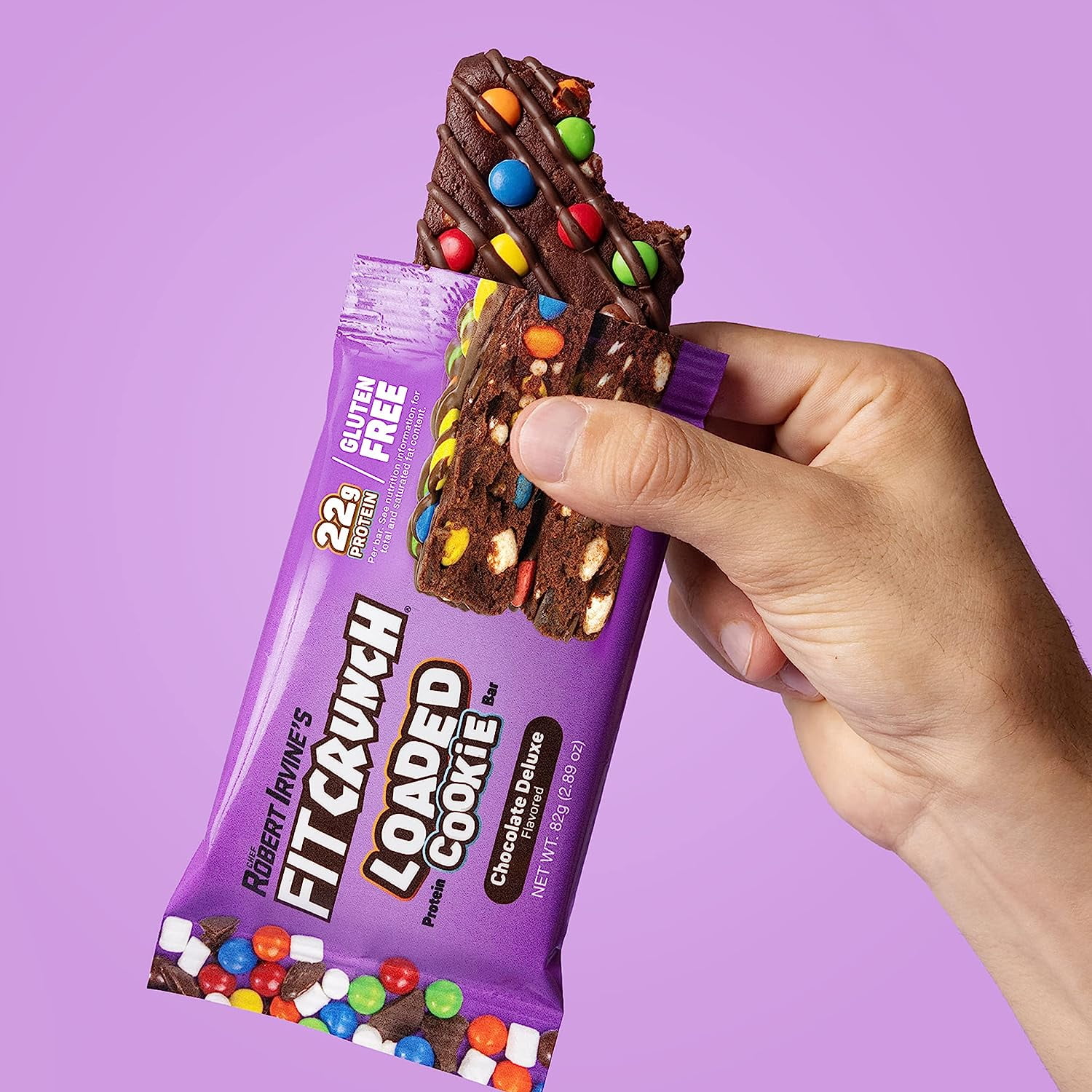 Fit Crunch Loaded Cookie Protein Bar, High Protein, Gluten Free, Protein Snack (Chocolate Deluxe, 12 Count)