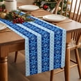 thumbnail image 2 of Burlap Table Runner 70 Inches Long,Winter Christmas Snowflakes Non-Slip Kitchen Table Runners for Dining Room Everyday Use Party Table Decorations Blue Striped, 2 of 9