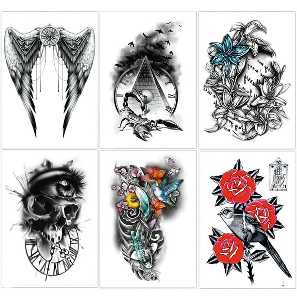 Arte Impermeable Tatuaje 3D Figura Abstracta para Hombres Mujeres Pareja