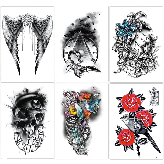 Kit Pegatinas Artísticas Tatuaje Falso Fresco Tigre Colorido para Y Niñas Amante