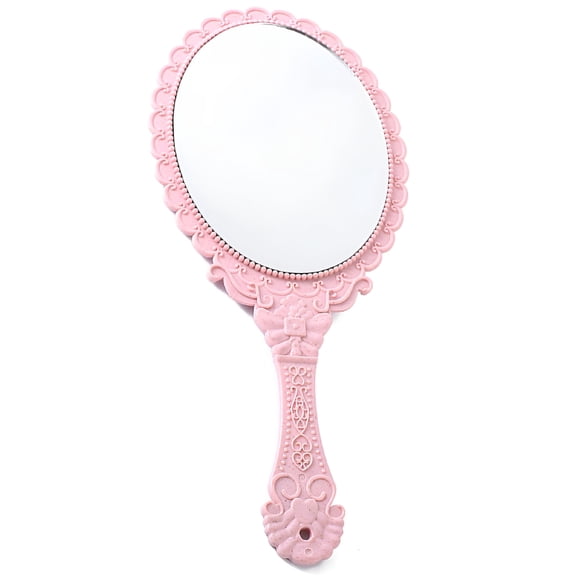 XIBUFE Hand Mirror Vintage Handheld Mirror with Handle Vanity Makeup Mirror Travel Mirrors (Oval)