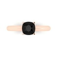 thumbnail image 2 of 1.0ct cushion cut black natural onyx 14k rose gold Bridal Wedding Engagement Promise Anniversary Ring for Women size 8, 2 of 7