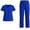Blue#01, variant on YSUEJPF Womens Scrubs Set Stretchy V Neck Short Sleeve Tops & Comfortable Scrubs Bottoms Lightweight Nurse Uniforms with Multi Pockets