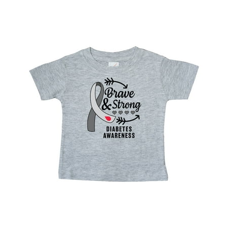 

Inktastic Diabetes Awareness Brave and Strong Gift Baby Boy or Baby Girl T-Shirt