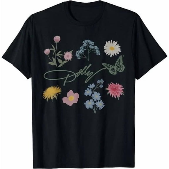Dolly Butterfly Flower Signature Memorial Tribute T-Shirt