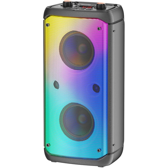 Bluetooth Speaker, 80W Peak Outdoor Speakers Bluetooth Wireless, TWS Portable Party Speakers with Subwoofer, Deep Bass, LED Colorful Lights, Loud Ste