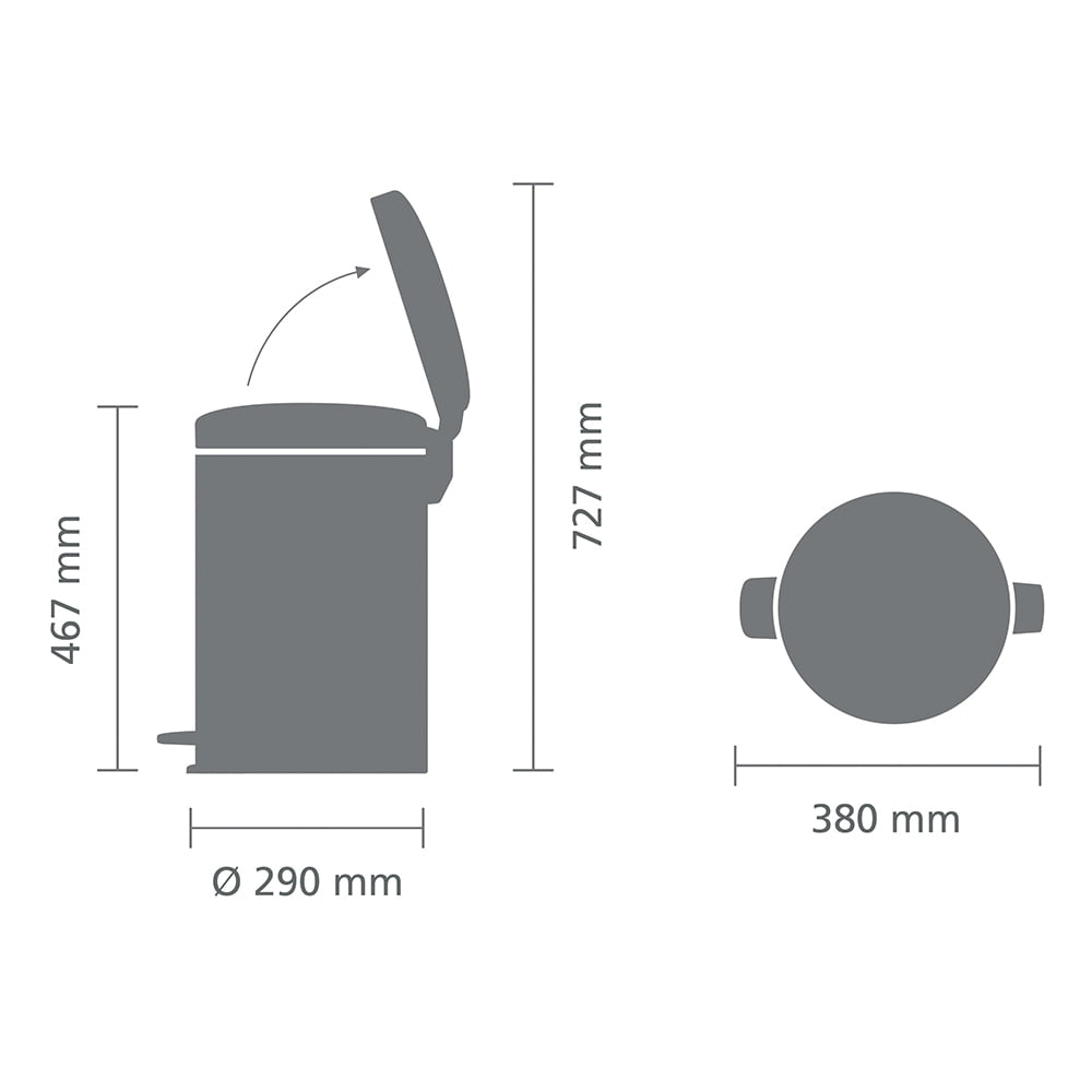 Brabantia NewIcon Step Can, 5.3 Gallon (20L)