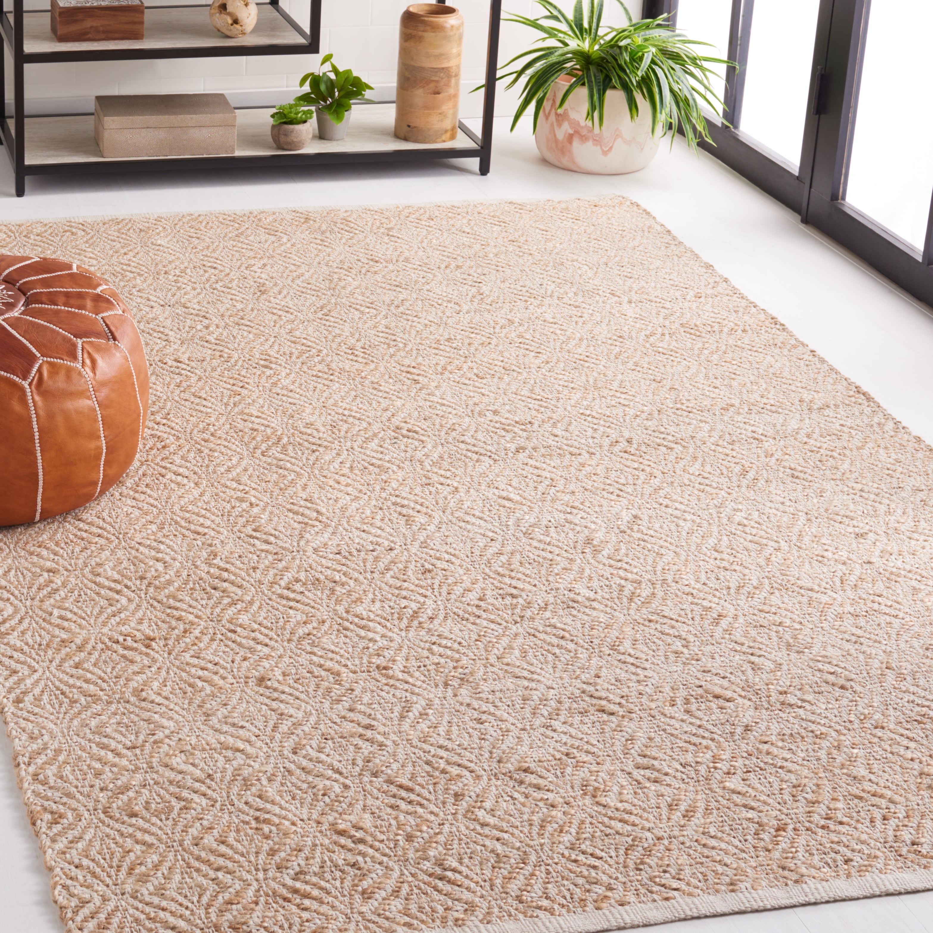 SAFAVIEH Natural Fiber Balfour Geometric Area Rug, Natural/Beige, 4' x 6'
