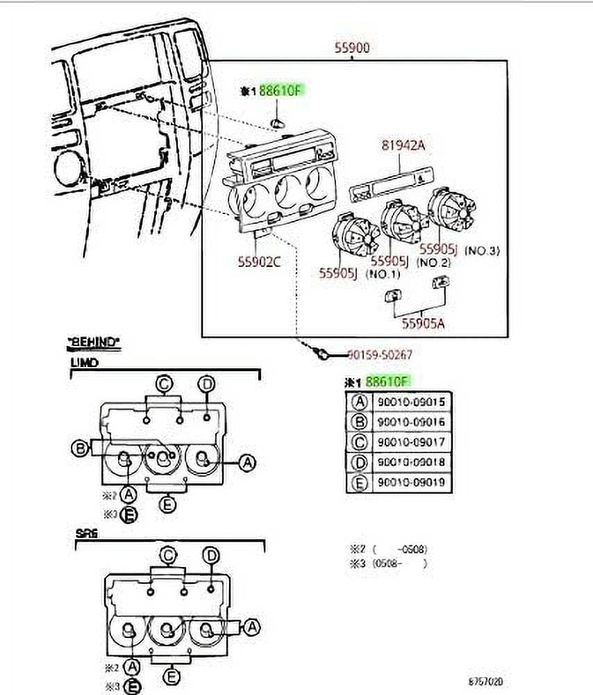 GENUINE TOYOTA OEM COOLER CONTROL CONSOLE BULBS (SET OF 10) 90010-09015 - 90010-09019