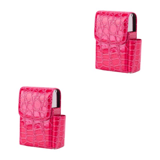 Kearding Caja de cigarrillos ligera y portátil con estuche para tarjetas de visita, estuche de cigarrillos de PU de amplia aplicación Type4 NO4