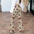 thumbnail image 4 of AUNVITO Women's High Waist Flare Leg Pants Vintage Print Butt Lifting Slim Fit Casual Trousers, 4 of 9