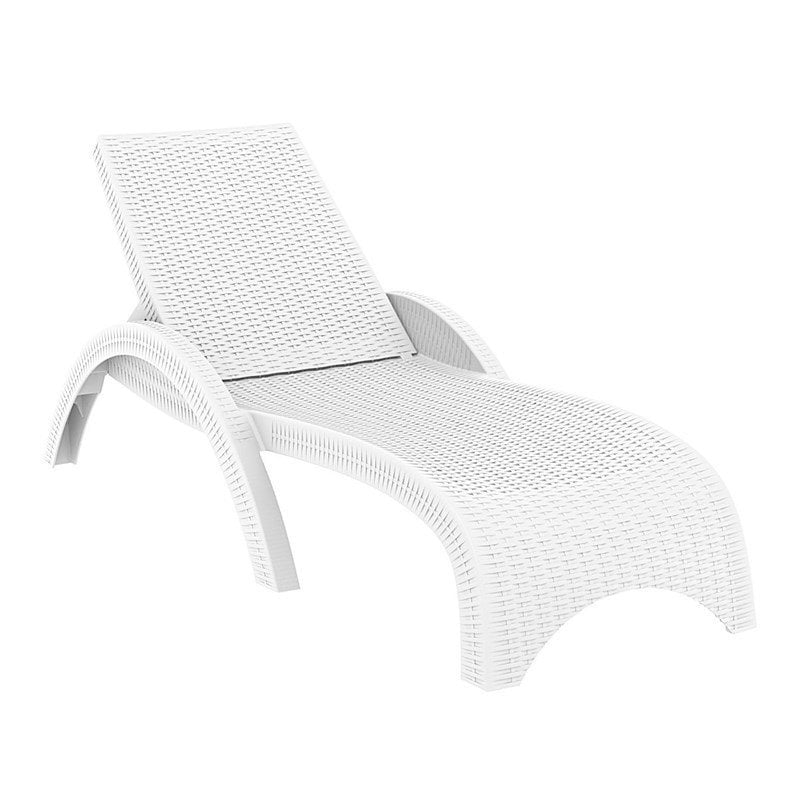Compamia Miami Resin Wickerlook Patio Chaise Lounge In White Com Compamia Miami Resin Wickerlook Patio, Resin Patio Chaise Lounge