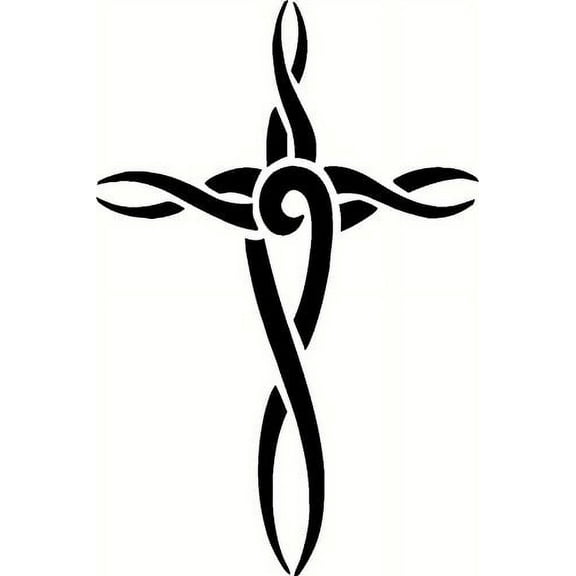 Artistic Cross Vinyl Wall Art, Decal