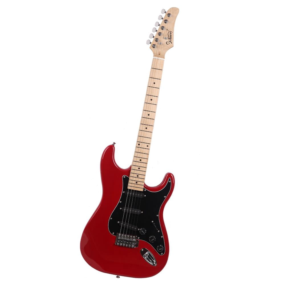 Glarry 22 Frets Basswood Beginner Electric Guitar for Beginners, Red