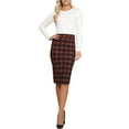 thumbnail image 3 of Doublju Women's Mid Knee Length H Line Pencil Skirt (Plus Size Available), 3 of 4