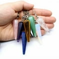 thumbnail image 5 of Natural 7 Chakra Crystal Pendulum Star Moon Quartz Reiki Hexagon Stone Pendant, 5 of 8
