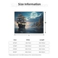 thumbnail image 5 of Uemuo Moonlit Sea Sailboat Printed Throw Blanket for Couch, Fluffy Fuzzy Blankets for Bed, Sofa, Cozy Flannel Faux Fur Blanket-80"x60", 5 of 6