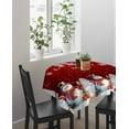 thumbnail image 4 of Red Christmas Tablecloth Square Table Cloth 60x60 , Waterproof Tablecloth Outdoor Table Cloth, Xmas Snowflake Balls Tree Washable Table Cover for Kitchen Dining Party, 4 of 8