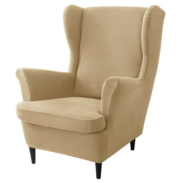 CHOK 2024 Wing Chair Slipcover Chair Covers For Wingback Chairs Stretch Sofa Cover Furniture Protector Couch Soft With Elastic Bottom-Pink-Chair Cover