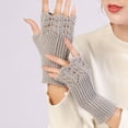 thumbnail image 5 of UJNDER Fingerless Gloves for Women Half Finger Winter Stretchy Knit Fingerless Mittens Unisex for Comfortable Wear Grey One Size, 5 of 7