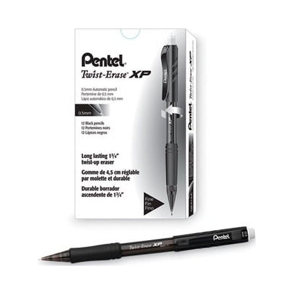 Twist-Erase EXPRESS Mechanical Pencil 0.5 mm, HB 2.5, Black Lead, Black Barrel, Dozen