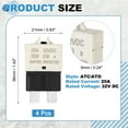 thumbnail image 2 of Manual Resettable Fuse, 32V DC 25A E39 Low Profile ATC/ATO Manual Blade Circuit Breaker Reset Fuses for Car, Truck, RV, SUV, Marine, Boat, Motorcycle, Pack of 4, 2 of 6