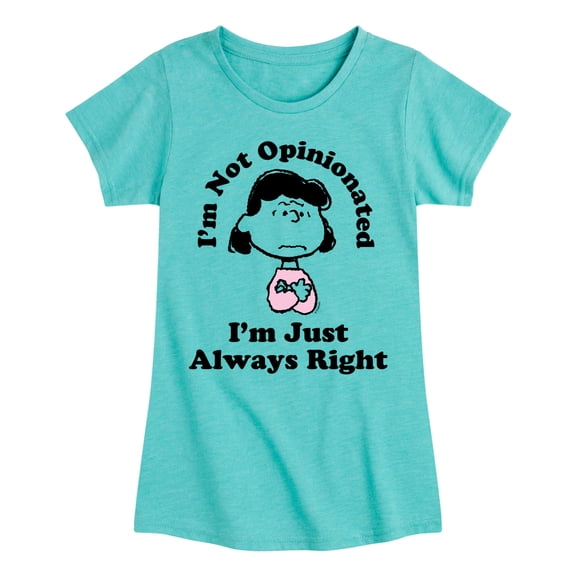 Peanuts - Lucy Im Always Right - Toddler & Youth Girls Short Sleeve Graphic T-Shirt