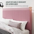 thumbnail image 6 of Amolife Queen Size Platform Bed Frame with Corduroy Fabric Upholstered Adjustable Height Headboard, Pink, 6 of 9