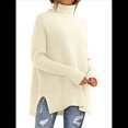 thumbnail image 1 of Suéter Holgado de Gran Tamaño para Mujer, Estilo Túnica Acanalada con Mangas Murciélago de Otoño. Albaricoque L, 1 of 9