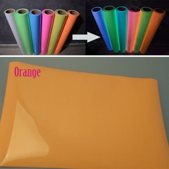50x30cm T-Shirts Vinyl Film Glow In The Dark Heat Transfer Vinyl Film Sheet For Heat Press Iron On Circut Clothes ,Safe to Wear