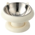 thumbnail image 3 of Basics Raised Cat Feeding Bowls, Cat Ear Shape, 2-Pack, 14 × 13 × 10.5 cm, White, 3 of 7