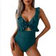 thumbnail image 5 of Trajes de Baño de Corte Alto para Mujeres de Color Sólido con Cojín de Pecho, sin Soporte de Acero Traje de Baño Dividido con Cordón Suelto, Cintura Alta, 5 of 7