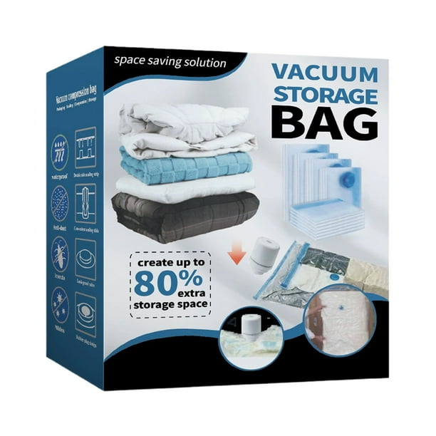 Transparent Blue Vacuum Compression Bag Storage Bag Hand Rolled